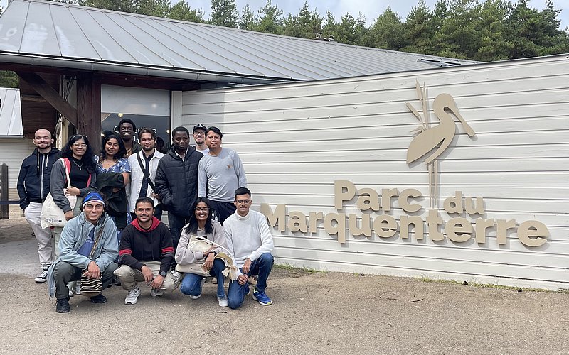 Students in front of Parc du Marquenterre